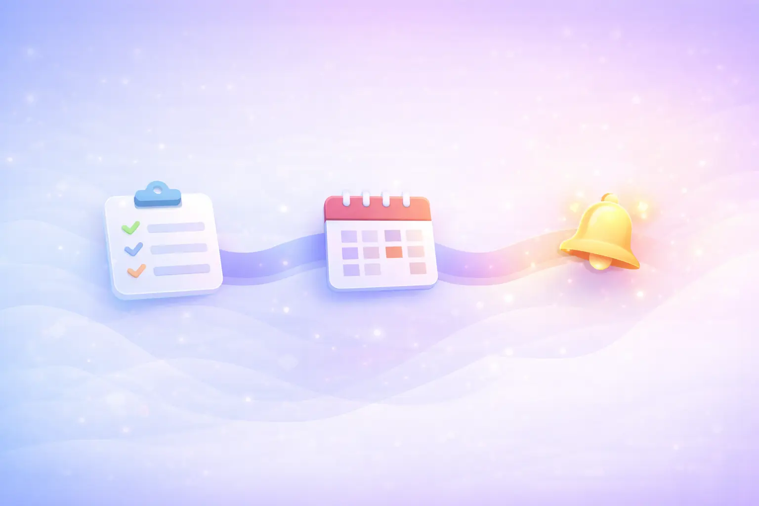 Three step workflow: capture, schedule, and get reminded